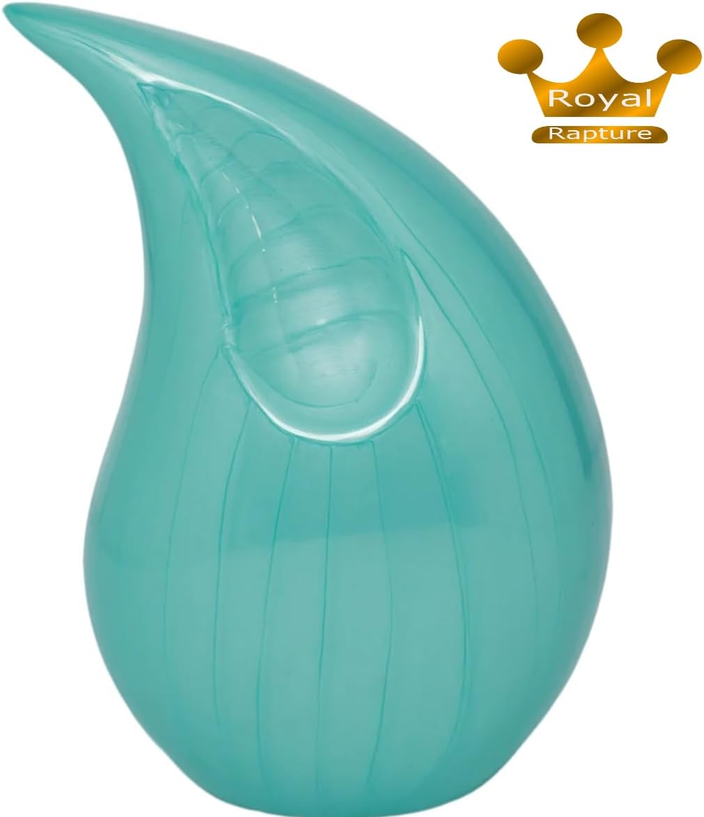 Urn for Ashes Cremation Memorial Funeral Teardrop Jar Love Urns Decorative Human Adult Child (Green, 12") RT01-08