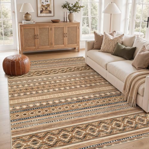 Image of cotiled Boho 5x8 Area Rugs for Living Room: Soft Moroccan Washable Rug