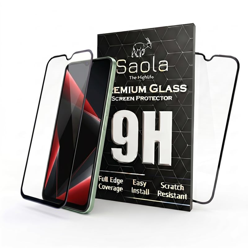 Image of Saola HD+ Oleophobic Tempered Glass For Itel Zeno 100 (Pack Of 2) with Hassle-less Installation Kit. Full screen Coverage. 6.6 inch