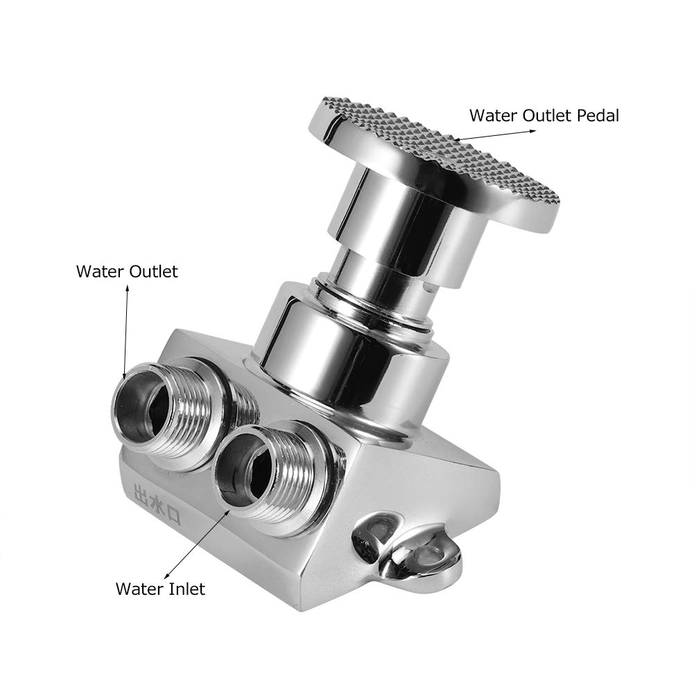 Valve de Commande de Pédale de Pied de Plancher G1/2in Cuivre Haute Dureté Robinet d'Eau Froide Automatique