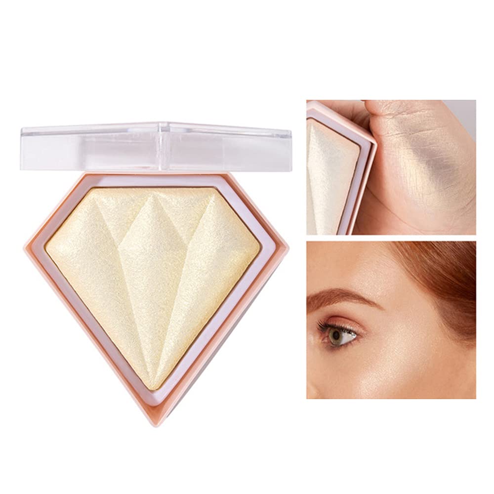 AKARY Face Glitter Blush Pink Shimmer Highlighter Blusher Powder Makeup Cosmetics Facial Contour Corrector Shine Rouge (#02 Quicksand Gold) Quicksand Gold 0.28 Ounce (Pack of 1)