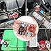 CZC AUTO Battery Terminals Color Coded Set Top Post Connectors Clamps with Matching Anti Corrosion Felt Fiber Washers for Car Truck Vehicle Ship Boat Small Yacht RV Camper, 1 Pair