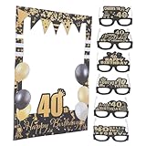 Divertimento per tutti: questi oggetti di scena per cabine fotografiche sono progettati per essere apprezzati da persone di tutte le età, rendendo la tua festa di compleanno più inclusiva e divertente, bicchieri di carta per il 40° compleanno, cornice per cabine fotografiche per il 40° compleanno