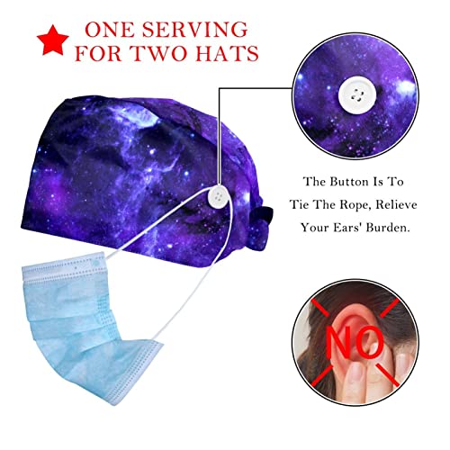 Chapeaux de travail galaxie et univers pour hommes et femmes | Lot de 2 - 2
