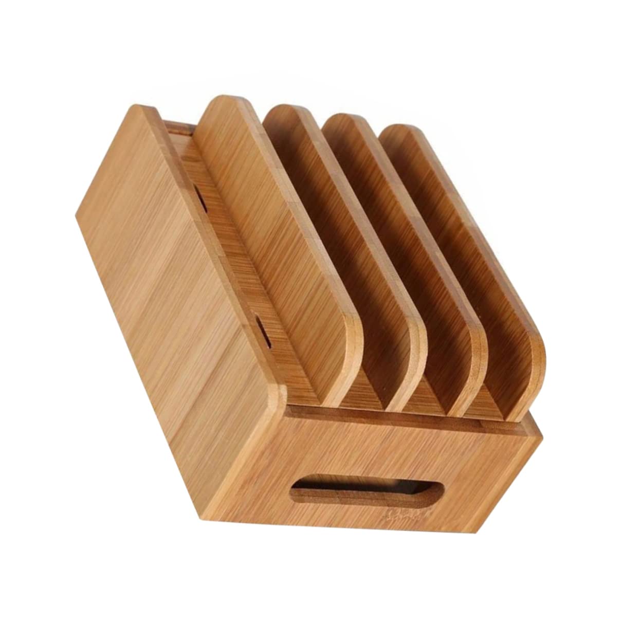 Supporto da Scrivania in Legno per Telefono e Tablet Beige | Base di Ricarica Usb, Coperchio Rimovibile, Organizzazione Domestica e Carica Simultanea