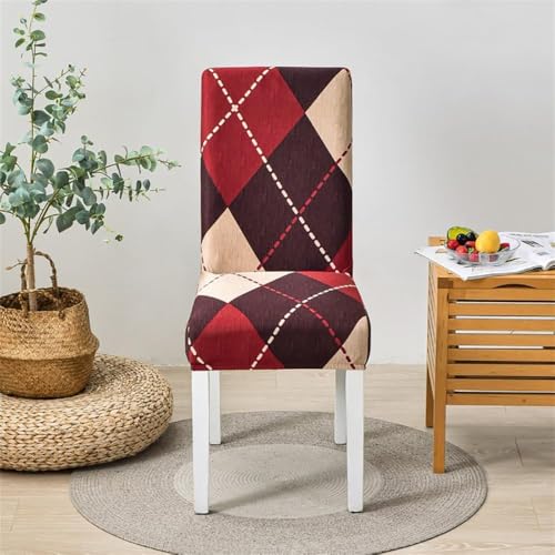 Image of Styleys Chair Covers for Dining Room, Stretch Dining Chair Cover, Washable Spandex Kitchen Chair Slipcovers (Set of 6, Rose Blanket Pattern, SD3224)