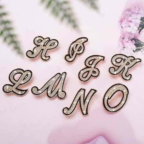 Image of Letter Brooches and Pins for Women A-Z Initial Brooch Pins for Socks Backpacks Crafts Fashion Crystal Rhinestone Initial Pins Trendy Custom Jewelry for Men Women