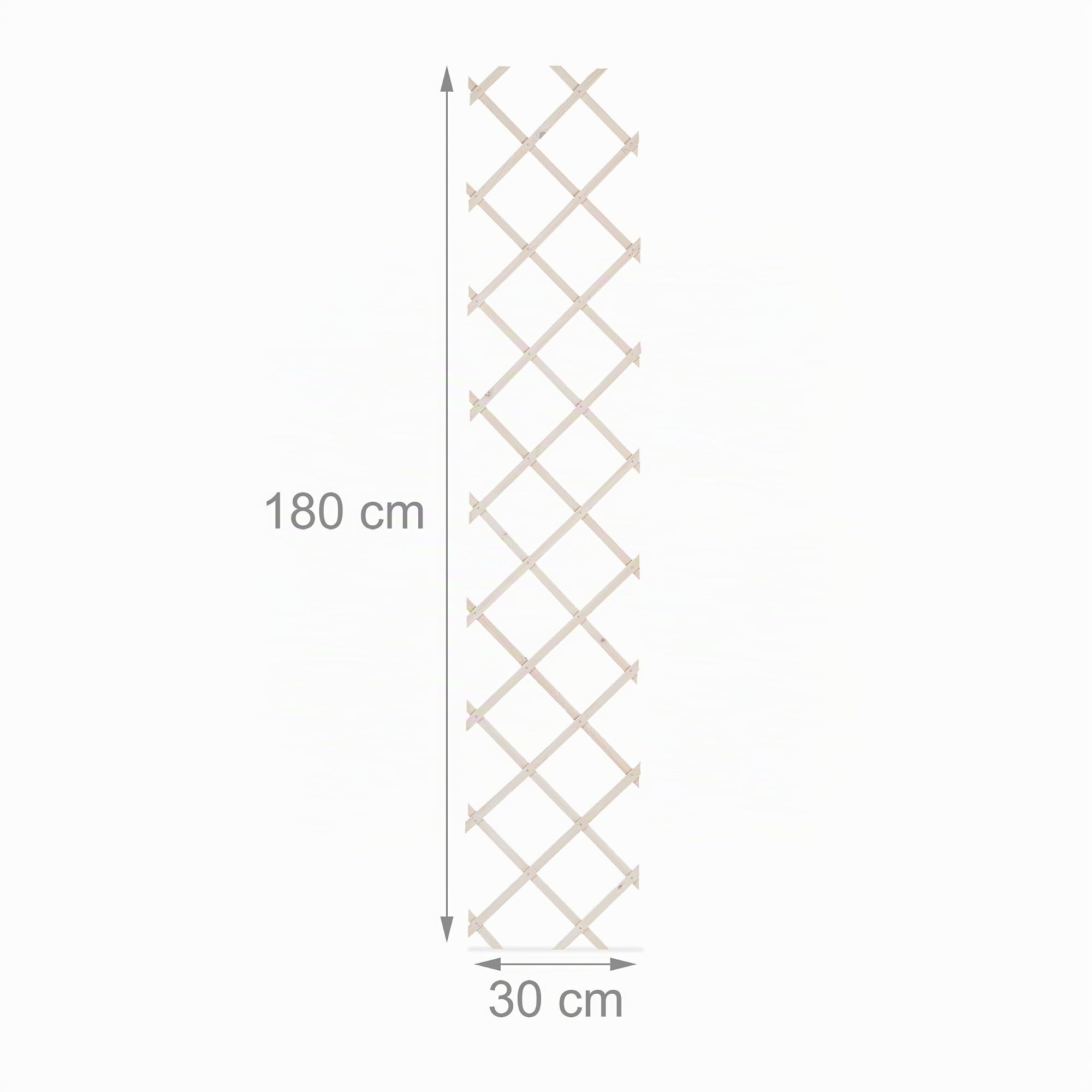 Relaxdays Set 3 Guías Plantas Trepadoras, Celosías Extensibles, Enrejado Enredaderas Pared, 180 x 30 cm, Madera, Blanco