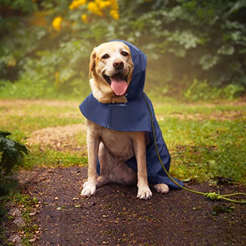 Idepet Regenmantel für Hunde mit Kragenloch Wasserdicht Reflektierend Winddicht Poncho Regenjacke mit Kapuze Hunde Regenschutz für kleine mittelgroße und große Hunde
