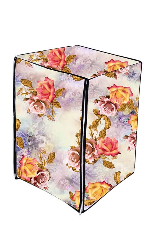 Image of Polyvinyl Chloride (Pvc) Dustproof Waterproof Lg Front Load Washing Machine Cover Compatible For 6 Kg 6.5 Kg, 7 Kg, 7.5 Kg, 8 Kg, 8.5 Kg, 9 Kg, Dimension LXDXH 66X61X84 CM Gold.