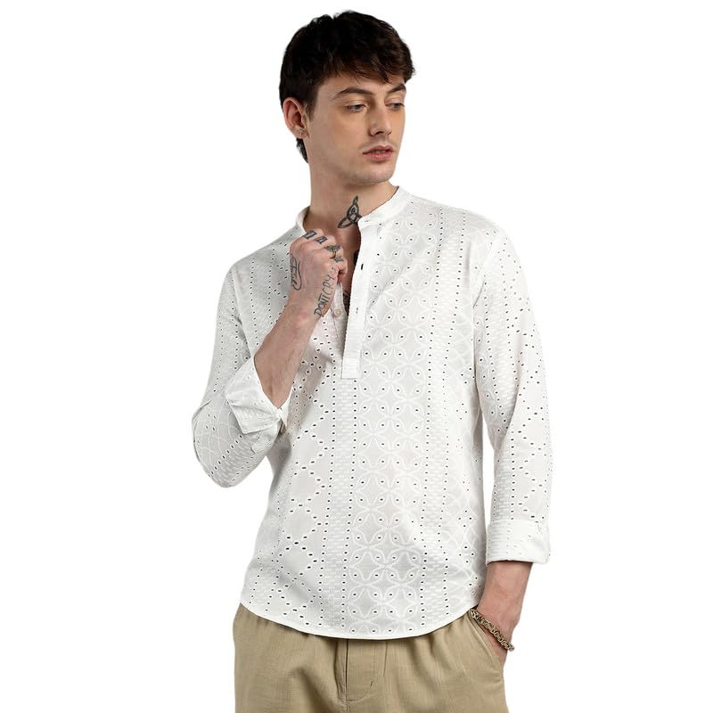 Image of CAHOOT Men'sTartan Plaid Shirt for Casual Wear | Spread Collar | Long Sleeve | Button Closure | Shirt Crafted with Comfort Fit for Everyday Wear
