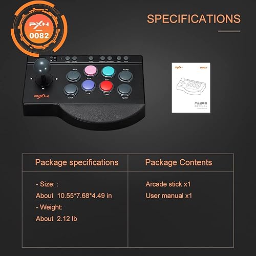 Miniatura 6 de PXN 0082 Arcade Joystick Game Controller Wired USB Interface for PC PS3 PS4 Xbox oneNintendo Switch