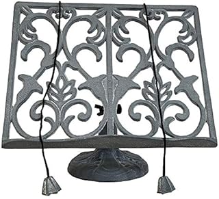 Cast Iron Ornamental Cook Book Stand Recipe Holder in Grey