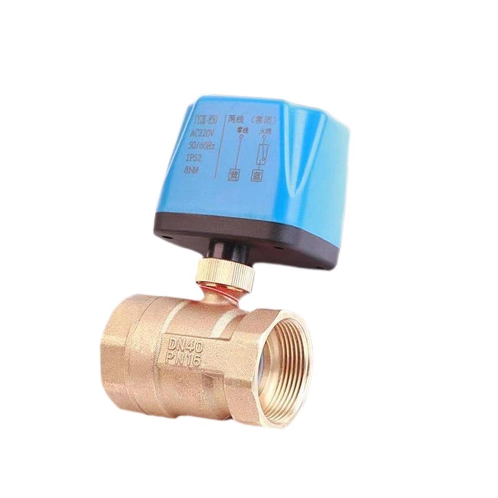 Vanne motorisée 12V 2 fils DN50 normalement fermée en laiton pour eau