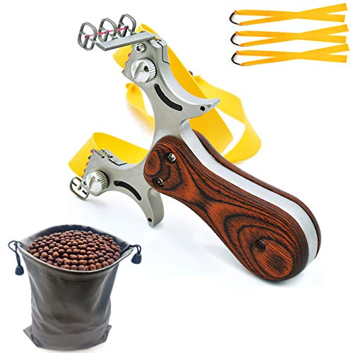 Slingshot, Professional SlingShots Set, High Velocity Powerful slingshots for hunting, Adult Outdoor Slingshot, Stainless Steel Velocity Catapult Slingshot with 3 Rubber Bands and 700 Slingshot Ammo