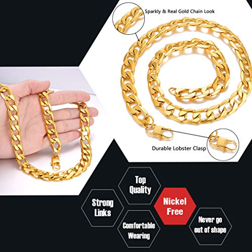 Gold Miami Cuban Engraved Name Chain For Men Chunky Curb Link Gold Engraved Name Chain Rapper Men Necklaces #TOP3