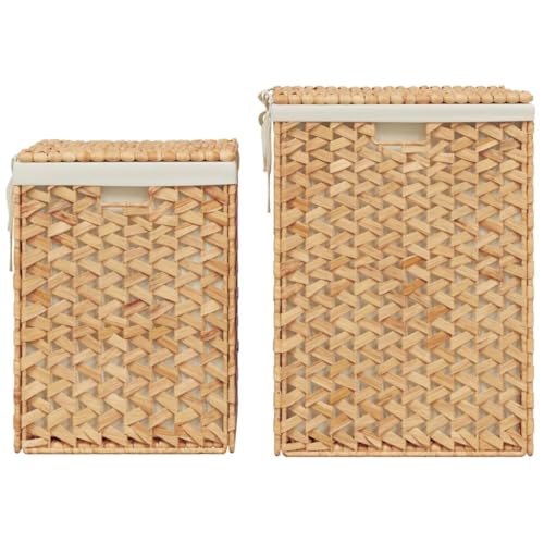 Panier à linge en jacinthe d'eau pour rangement salle de bain moderne