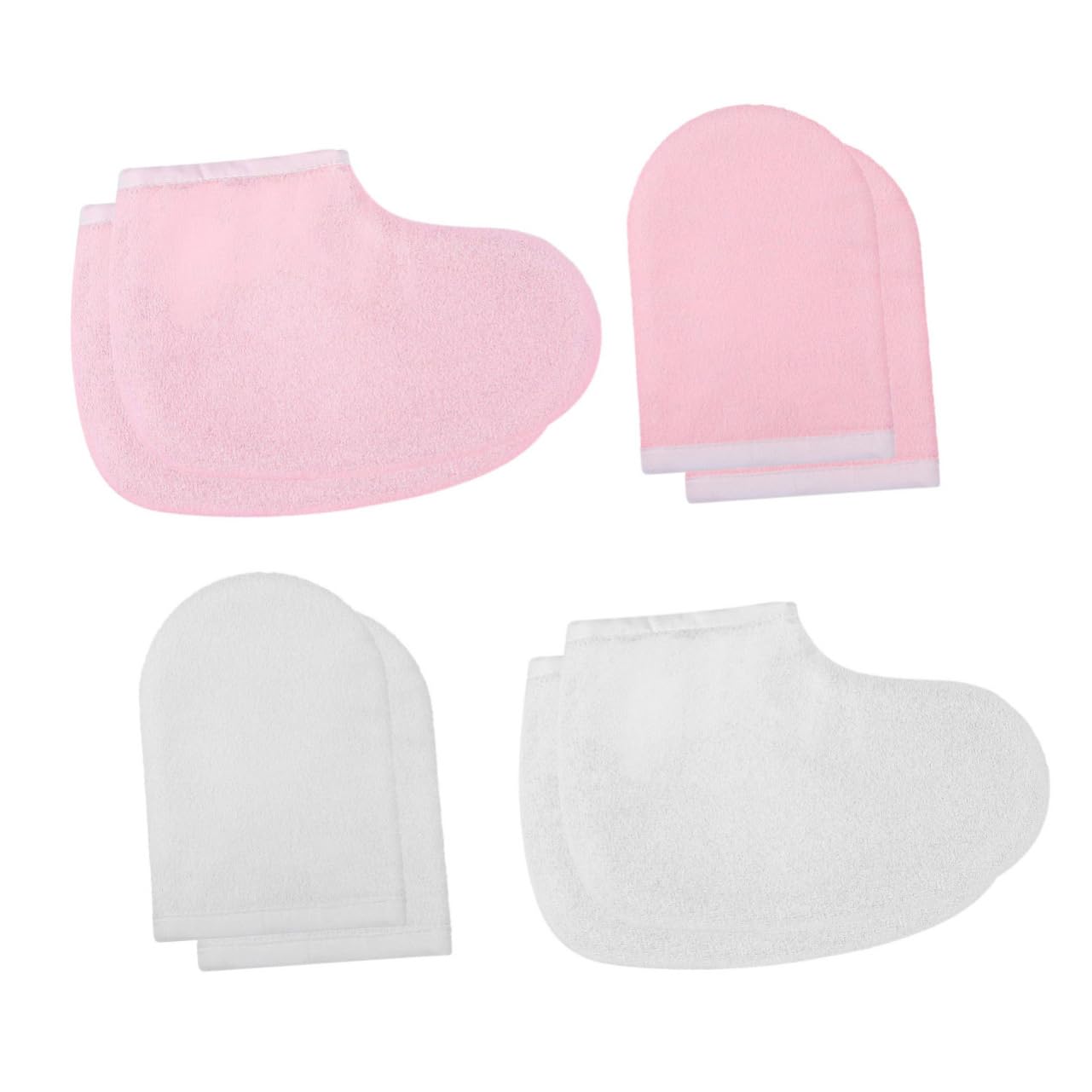 Healeved 4 Pares accesorios de belleza guantes Calentador de cera de parafina para manos y pies. guantes y patucos de parafina light skincare cubierta de pie de belleza simple