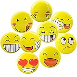 QY 30PCS 1.8Inch Yellow Color Tinplate Badges LOL Laugh Face Emoticon Button Pins Emoji Laughing...