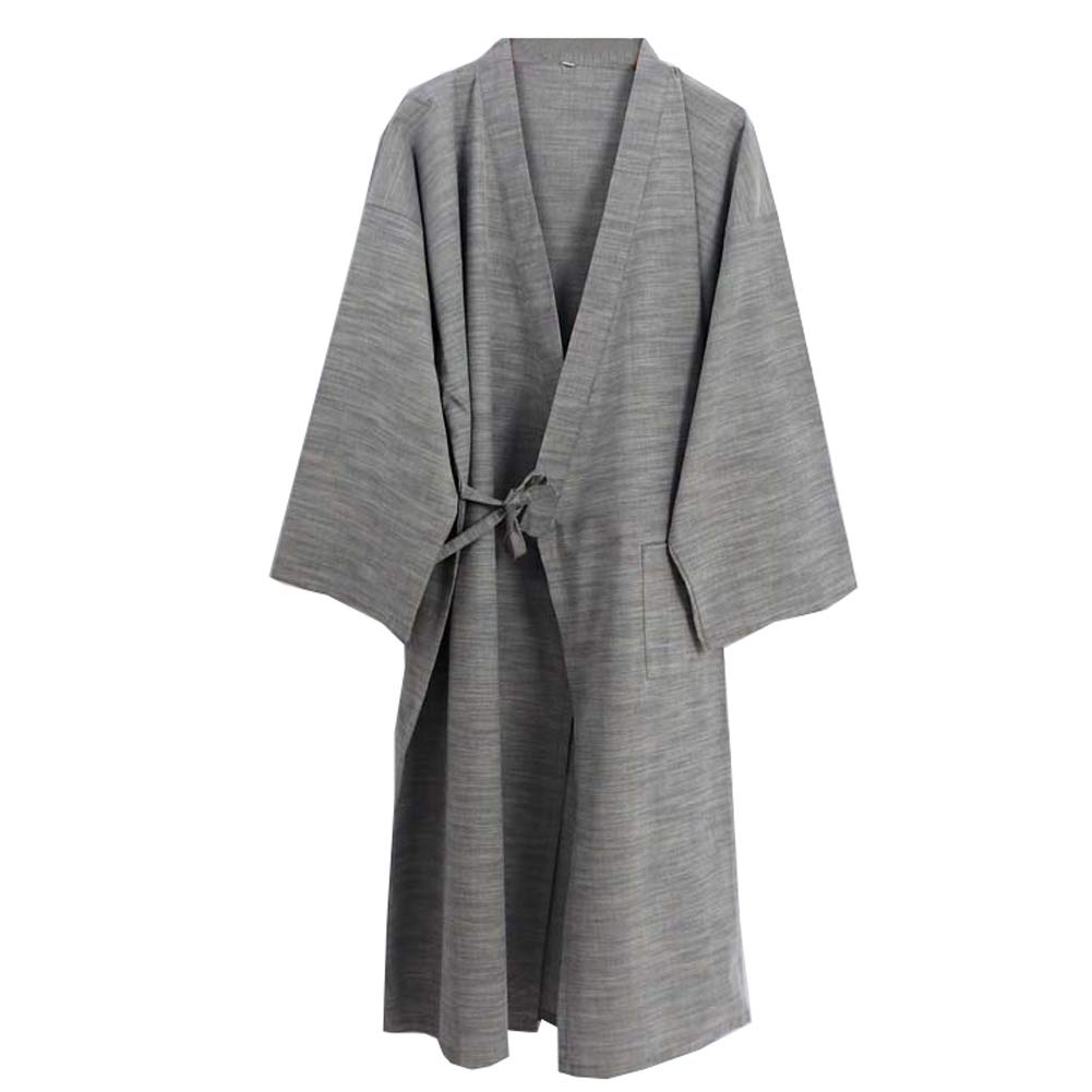 Thefancypumpkin Men's Red Fancy Pumpkin Japanese Kimono Robe Long Yukata Pajamas-Size L