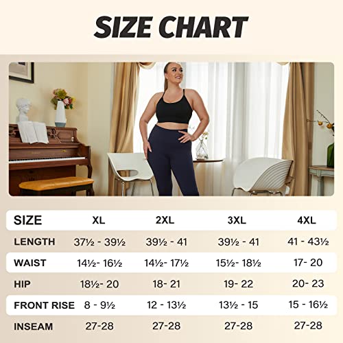 Happy.angel Plus Size High Waisted Leggings For Women, Buttery Soft Black Yoga Workout Leggings 3X 4X #TOP4