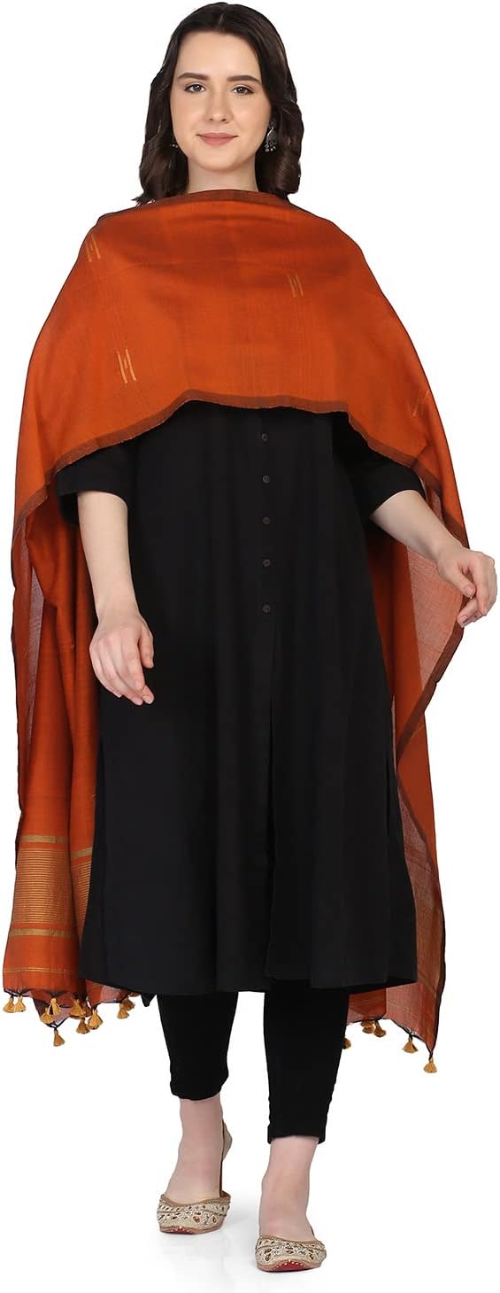 THE WEAVE TRAVELLERHandloom Hand Woven Cotton Jamdani Dupatta