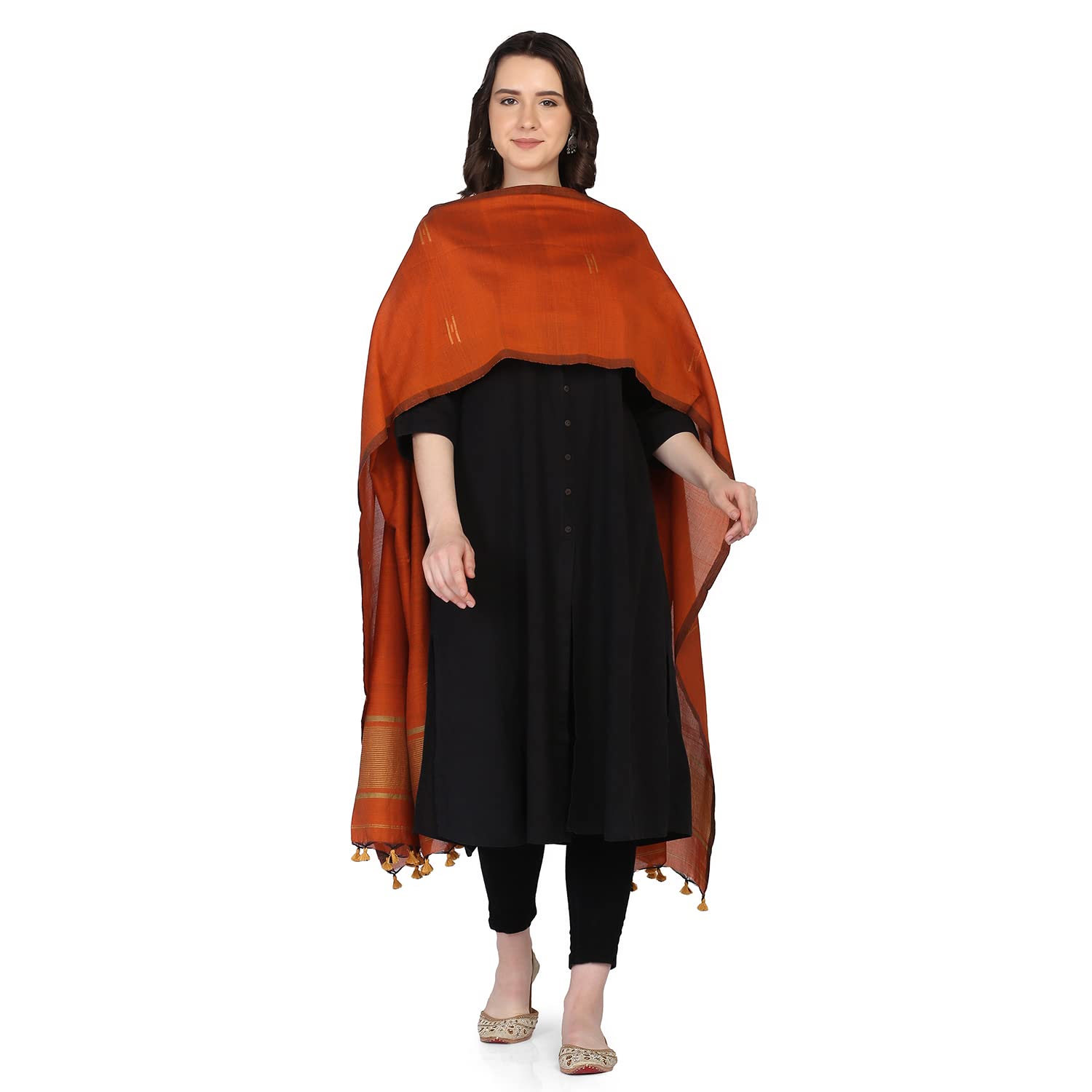 THE WEAVE TRAVELLERHandloom Hand Woven Cotton Jamdani Dupatta