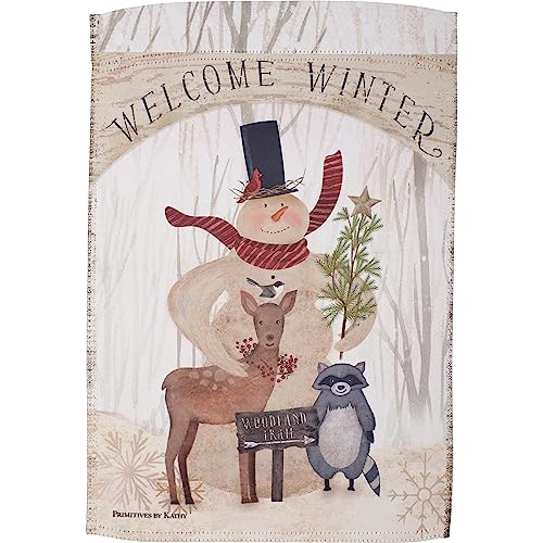 Bandera de jardín Welcome Winter para terrazas rústicas y decoración de entradas 2
