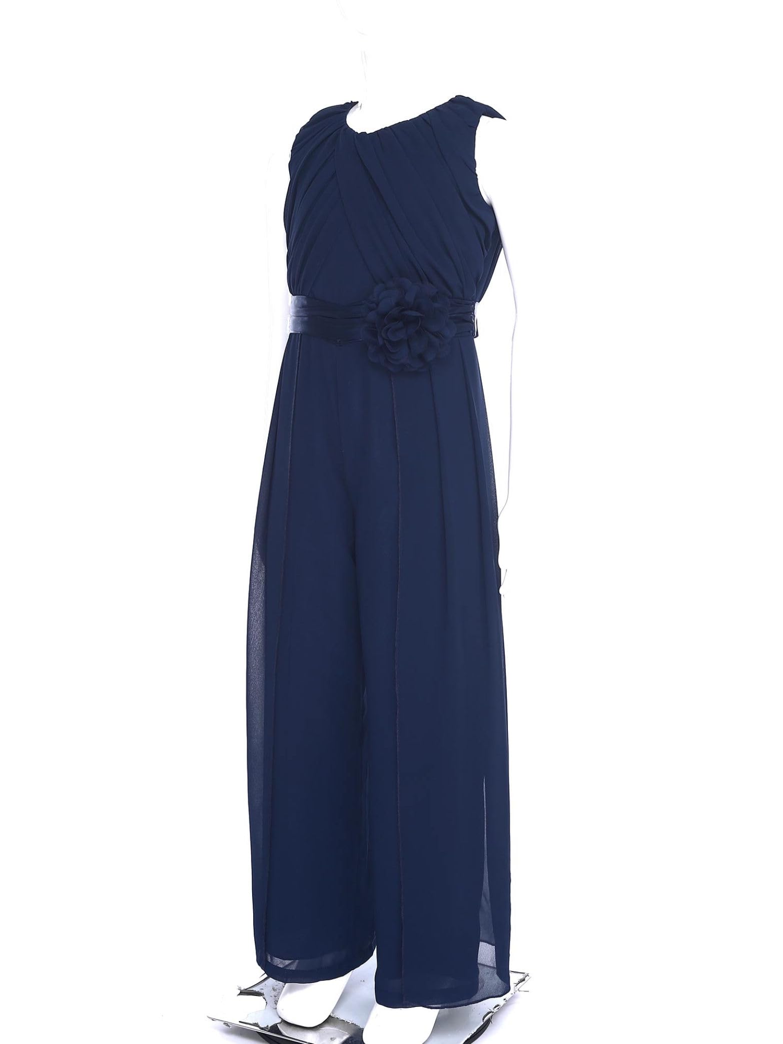 Yhong Tuta Intera Salopetta Lunga Bambina Principessa Elegante Jumpsuit da Cerimonia Senza Manica Romper