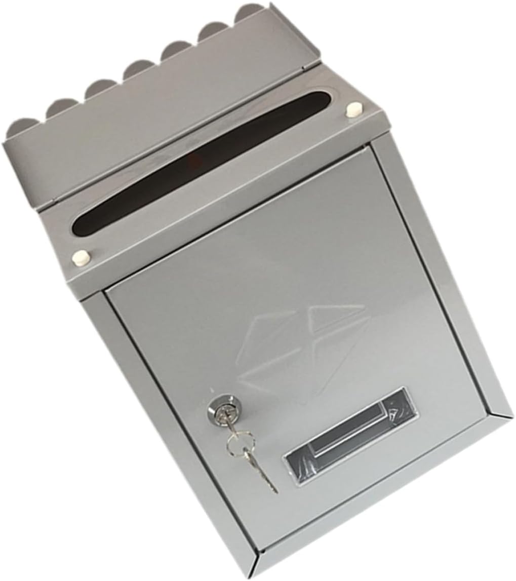Vintage Locking Wall Mount Letter Box Rustic Tinplate Mailbox with Rainproof Design Capacity for Envelopes Newspapers and Documents Outdoor Home Garden Use