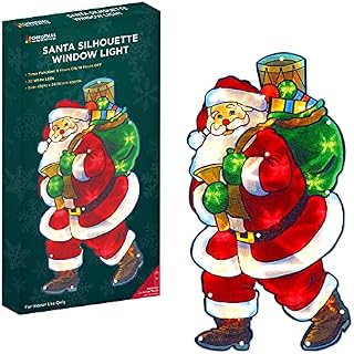 The Benross Christmas Workshop LED Santa on Sleigh Metallic Silhouette Light