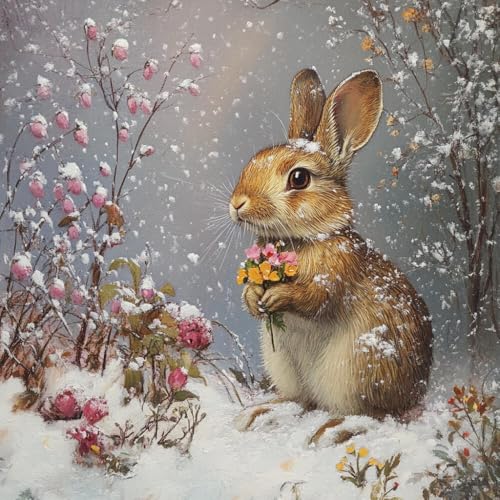 Kit broderie perles complet anti-stress animaux fleurs 40x40 cm