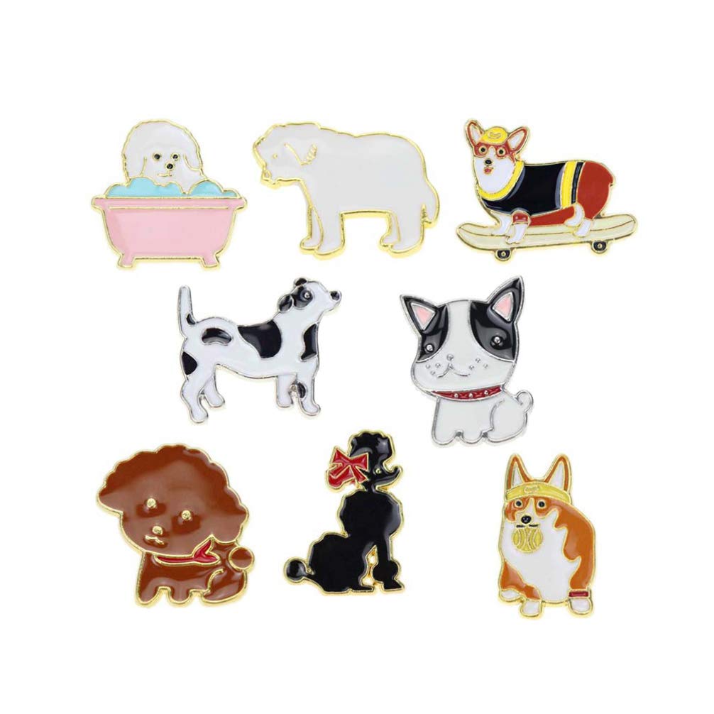 Spilla Carlino Con Strass - Lega Smaltata, Ipoallergenica, Regalo Per Amanti Degli Animali - Foto 2