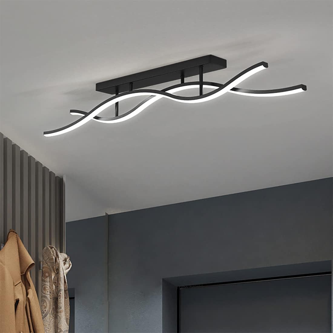 LYMSXAZOU Dimmable Ceiling Light Creative Wave Design LED Corridor Lamp Restaurant Chandelier Indoor Entrance Lighting Cloakroom Made in China
