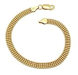damen armband silber vergoldet Länge wählbar 45 - 50cm Kugelarmband 925 Sterling Silber vergoldet 4-reihig 6,1mm breit Länge wählbar 19 - 20 cm Silberkette Gold Armkettchen Armband (19)