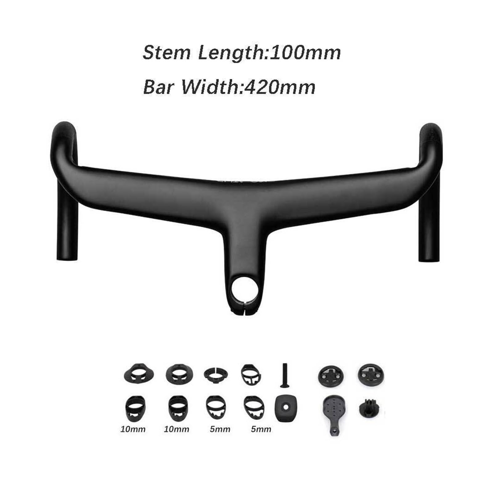 Manubrio Bici Manubrio da Strada in Carbonio, Barra piegata, Passaggio Cavi Interno, Caduta di 127 mm, Portata di 75 mm, Manubrio for Bicicletta SL7 con distanziale