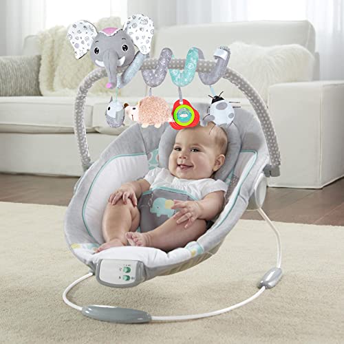 Baby Car Seat Toys, Infant Activity Spiral Toys Hanging Stroller Toys For Baby With Musical Owl Rattles Hedgehog Beep Ladybug Squeaker - Gray Elephant Toys For Newborn Baby 0 3 6 12 Months #TOP4