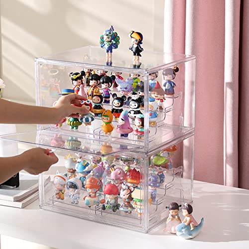 Clear Acrylic Display Case With Magnetic Door - 4 Tier Clear Display Stand，Dustproof Protection Showcase For Action Figures, Collectibles (Clear) #TOP4