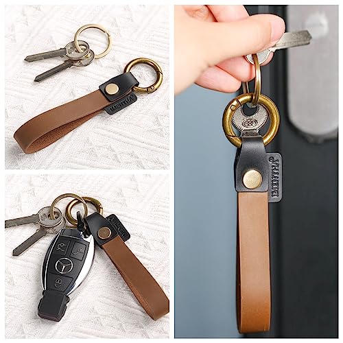 Imentha Leather Keychain - Key Lanyard For Keys And Car Keys - Cute And Durable Key Chain Strap For Men And Women (Brown) #TOP4