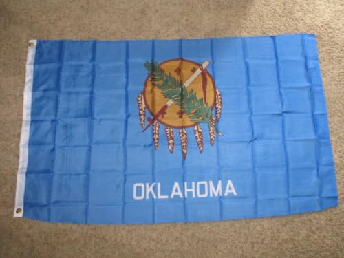 Wholesale Lot 100 3x5 State of Oklahoma Polyester Flag 3x5 Banner - Party Decorations Supplies For Parades - Prime Outside, Garden, Men Cave Decor Flag