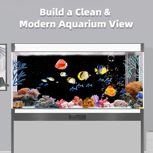 Image of 2 Pack Aquarium Background, 28x12 inch Vinyl Cloth Fish Background,Ocean & Black, for Fish Aquarium Decor Background