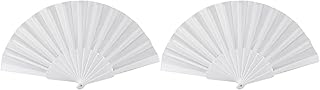 KVSERT 2 abanicos plegables de tela de plástico para mujeres y hombres, color