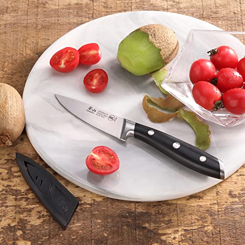 Cangshan Alps Series 502766 German Steel Forged 3.5-Inch Paring Knife With Sheath, Black #TOP5
