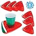 U.S. Pool Supply Inflatable Floating Watermelon Slice Drink Holder Set (6 Pack) - Float Beverage Cans, Cups & Bottles - Fun Kid & Adult Pool Party