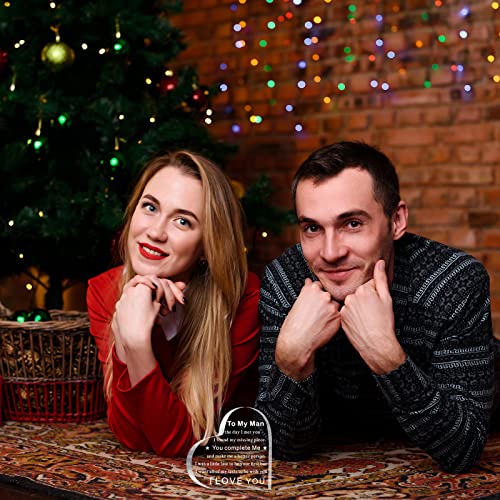Yulejo To My Man Gift For Him Acrylic Anniversary Birthday Gifts For Boyfriend I Love You Gift For Him Fiance Husband Keepsake For Groom Engagement Wedding Christmas Father's Day (Heart Style) #TOP5