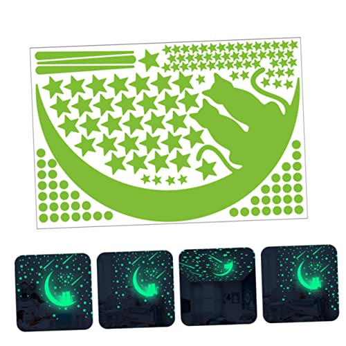 Generic 2 Conjuntos De 140 Peças De Adesivos Fluorescentes De Meteoros Brilhantes Murais De Parede D