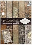 ITD Collection - Scrapbooking Papiere, Scrapbooking Papier,Dekorpapier A4, 5 Pack/Blatt Papier 210x297 mm (Steampunk)