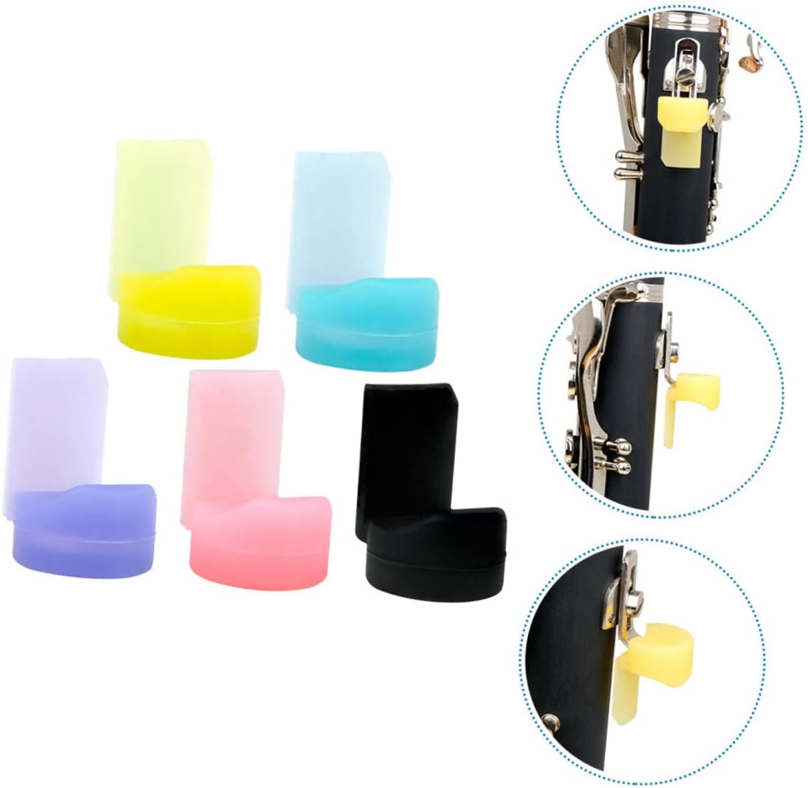 SAFIGLE 25pcs Clarinet Thumb Rests Thumb Pads Long Handle Protectors Comfortable Design