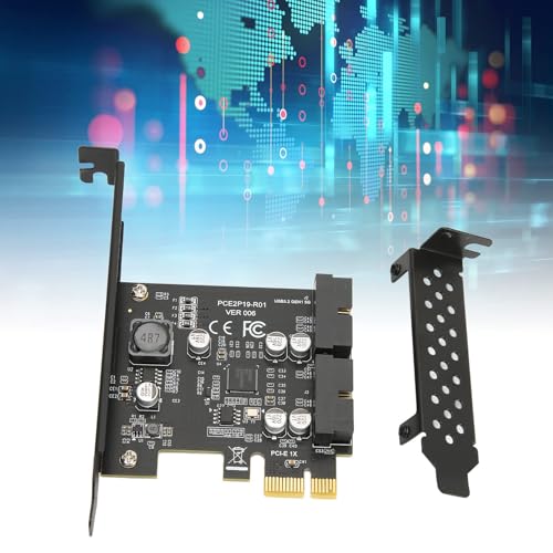 Adapter PCIe na USB 3.2 Gen 2, 2 porty USB 3.2 Gen 1, karta rozszerzeń PCI Express 19PIN do komputera stacjonarnego, obsługa