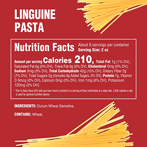 Rao's Homemade Linguine Pasta, 16Oz, Traditionally Crafted, Premium Quality, From Durum Semolina Flour, Traditional Bronze Die Cut, Imported From Italy #TOP3